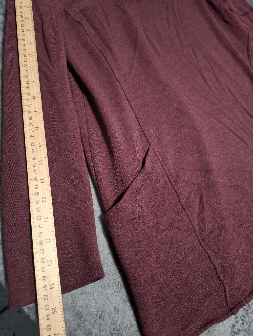 J. Jill Purejill Burgundy Cowl Neck Tunic Sweater Pockets Soft Warm Sz M - Picture 6 of 10